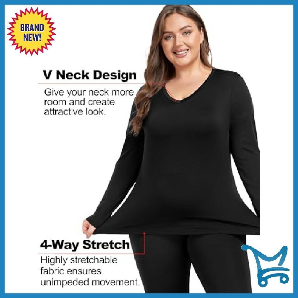 Plus Size Thermal Underwear Set Fleece Lined Base Layer Long Johns - Picture 3 of 8